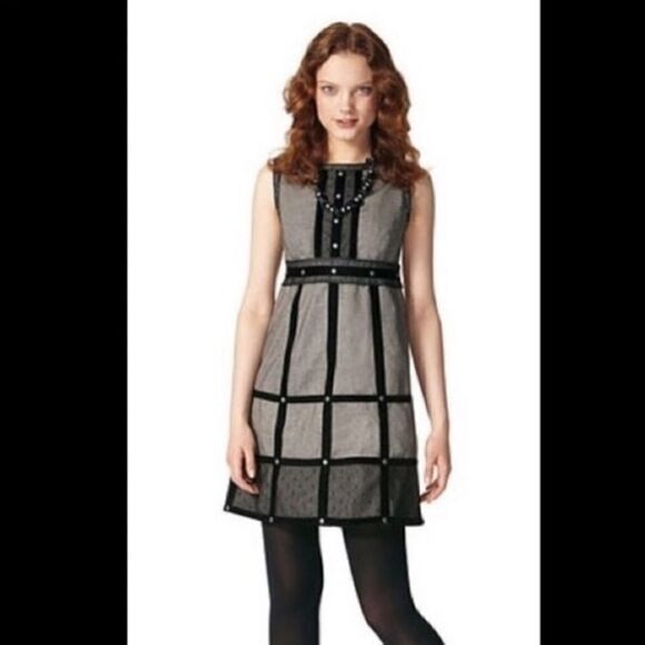 🚨4/$25 Anna Sui For Target Herringbone Studded Dress Size 3 - Picture 1 of 10